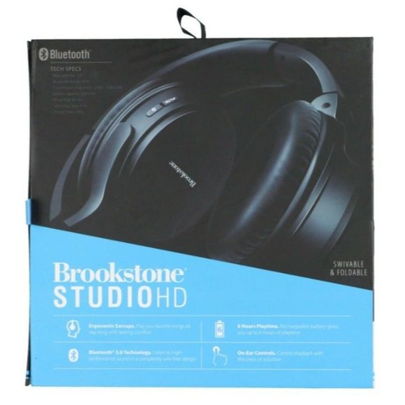 Brookstone Studio HD Wireless Headphones, black - Picture 3 of 3